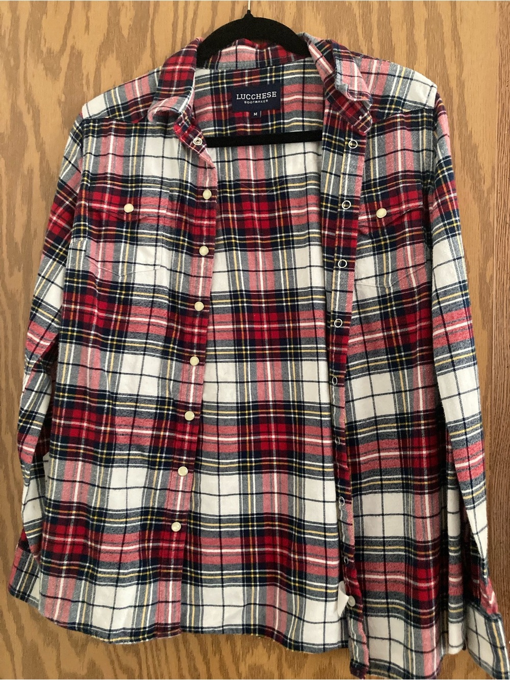 Lucchese Red and White Plaid Button-Down Shirt women’s